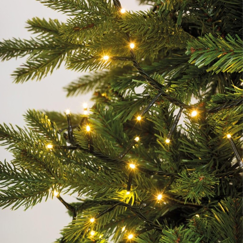 Lumineo 500 LED Warm White Christmas Compact Lights Set, Green