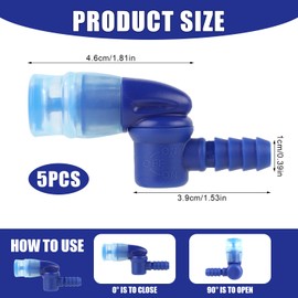 5pcs Bite Valve Replacement for Camelbak, Mouthpiece Replacement for Camelbak Hydration Pack Valve Replacement Parts for Camelbak & Osprey Hydration Bladder (Blue)
