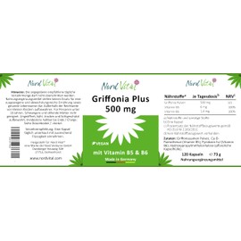 Nord Vital® 5-HTP - 50 mg per capsule - 180 capsules - serotonin precursor from griponia seeds - German production - vegan