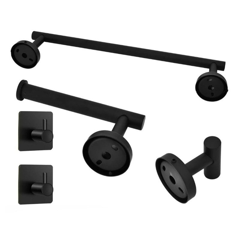 5 Pieces Bathroom Hardware Accessories Set Towel Rack Paper Holder