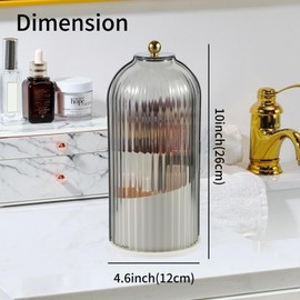 WVacFre Makeup Brush Holder Organizer with Lid, 360° Rotatable Transparent Dustproof Makeup Brush Organizer for Dressing Table, Desk, Bathroom, Countertop (Black)