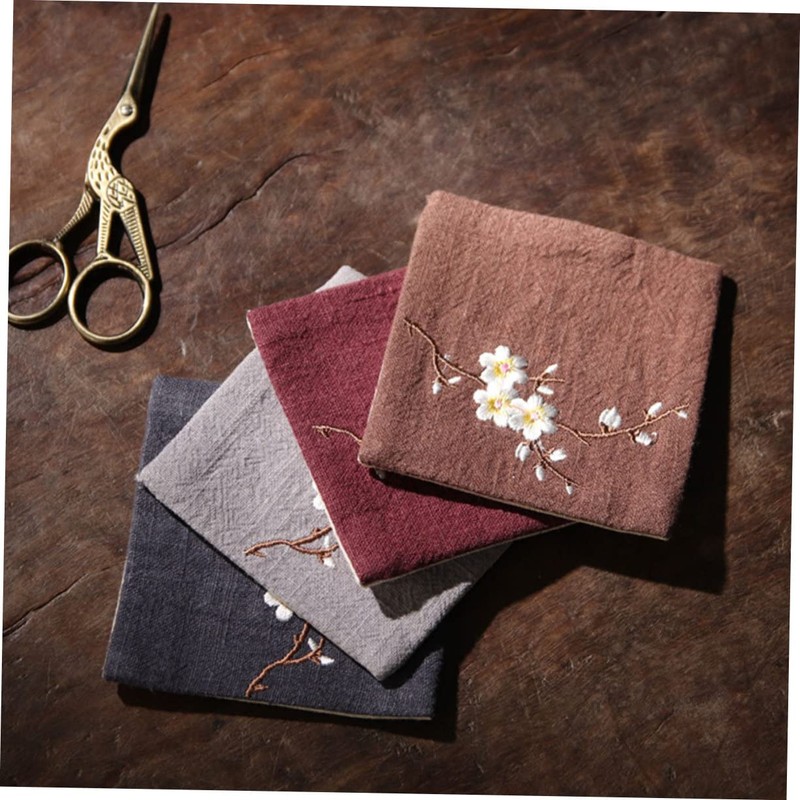 COLLBATH 2pcs Embroidery Random Cup Mats for Tea Ceremony Decorative