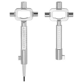 QWORK QWORK? 2 Stck Universal Bauschlssel, Architektenschlssel, Baustellenschlssel mit Zylinder-Messlehre, Schaltschrankschlssel, Zinklegierung