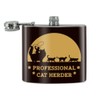 Professional Cat Herder Funny Stainless Steel 5oz Hip Drink Kidney