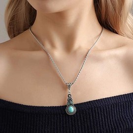 Turquoise Choker Necklace Turquoise Gemstone Necklace Choker Natural Pendant Necklace Teardrop Turquoise Jewelry for Women