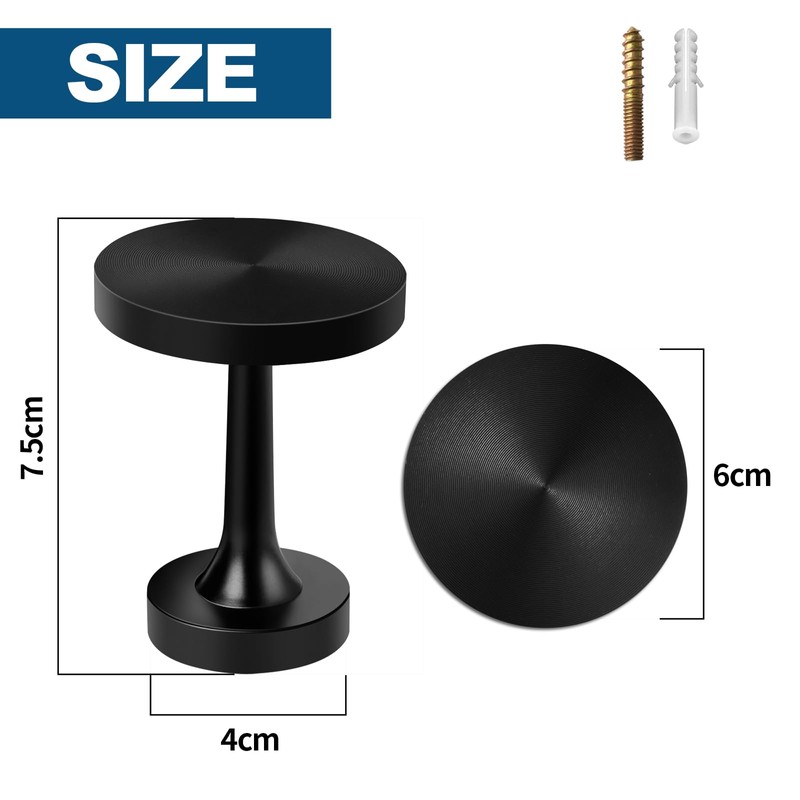 KOLAKO Curtain Tie Backs Hooks, Black Curtain Holdbacks Metal Wall