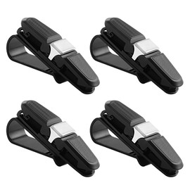 Knpwer 4 Stück Brillenhalter für Auto Sonnenblende, Brillenhalter Auto,Sonnenbrillen Halterung für Auto, Ticket Karten Clip Brillen Halterung