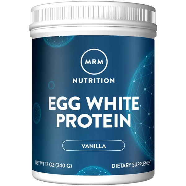 MRM Nutrition Egg White Protein | Vanilla Flavored | 23g Fat-Free Protein | with Digestive enzymes | Highest Biological Value | Clinically Tested | 10 Servings