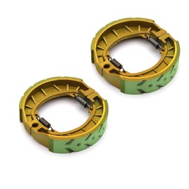 Kucehiup CG125 Brake Drum Shoe Pad 2pcs Universal 105mm PAD Shoe for 6.5 Hp 196cc MB165 MB200 BT200X CT200U Motorsports Mini Bike CRF70 TaoTao GY6 49cc 50cc Scooter Moped ATV (Gold Green)