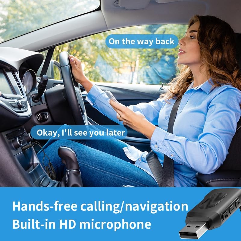 Bluetooth 5.4 Car Audio Adapter 3.5 mm AUX Plug RX