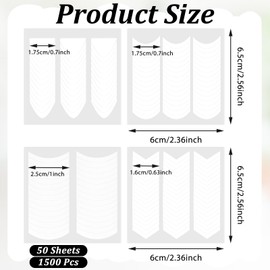 BOHUIZ French Tip Stickers, 40 Sheets 1620pcs Self-Adhesive French Manicure Nail Sticker Tips White Half Moon Shaped Nail Guides Strips Decals for Women Decoration DIY Stencil Tools