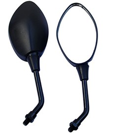 MotorToGo Black Oval Rear View Mirrors Compatible for 2009 KYMCO Super 8 150