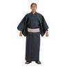 Edoten Men's Yukata 2-Piece Set Yukata One-Touch Belt Cooling Shijira-Ori