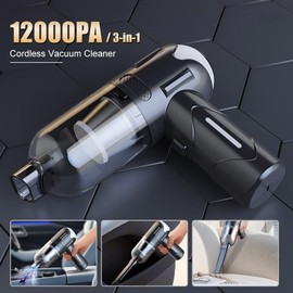 BOHISEN Car Vacuum Portable Cordless - 12000PA 3-in-1 Handheld Vacuum with Brushless Motor, for Car Home Office Pet