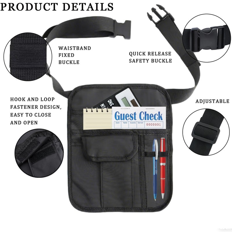 Ulifebetter Server Waist Pouch, Server Apron Accessories Bag, Server Pouch