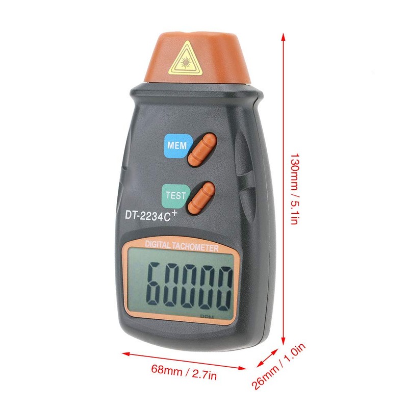 Digital Tachometer, DT-2234C+ Non-Contact  Photo Mini RPM Test Speed Meter