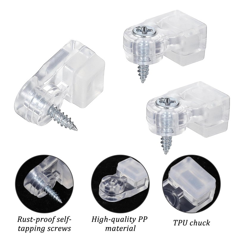 25 Pcs Glass Retainer Clips Mirror Holder Clips Plastic Glass