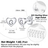 Silvora Girls' Fashion Stud Earrings for Women Silver Jewellery Sleeper