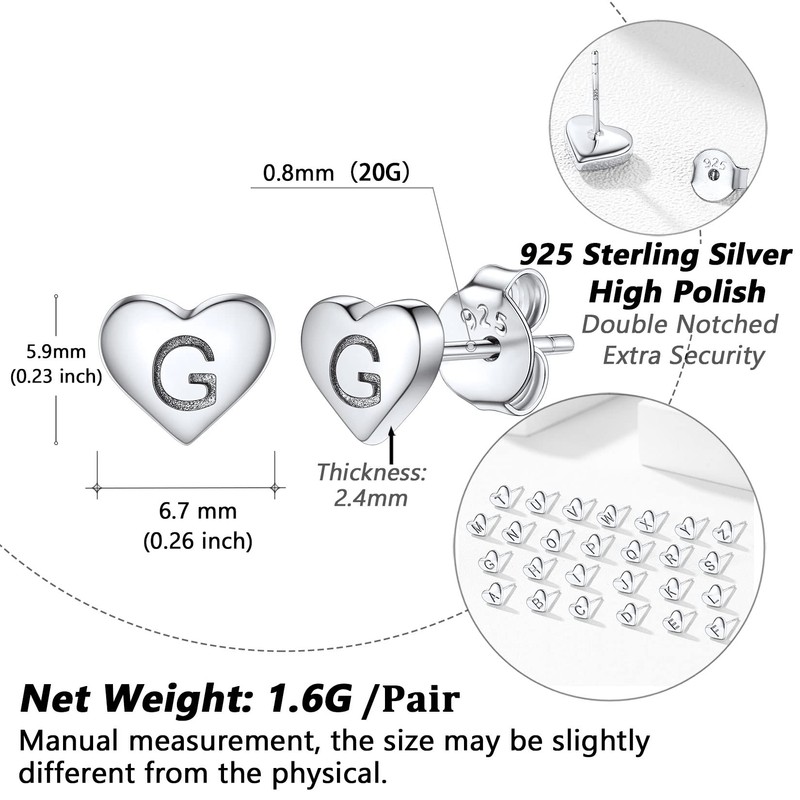 Silvora Girls' Fashion Stud Earrings for Women Silver Jewellery Sleeper