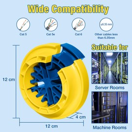 Wire Comb Cable Management Network Cable Tool Anti Entanglement Tool Installing Cables Connected to The Network Easier Cables or Wires with a Diameter Up to 1/4" (Outer Ring Yellow)