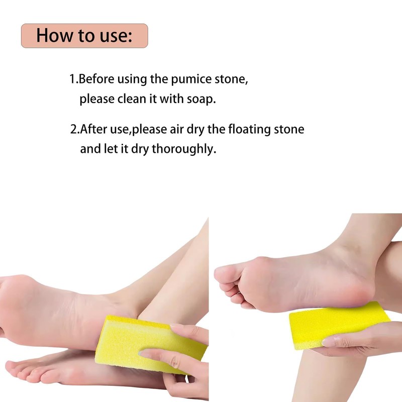 2 PCS Double-Sided Pumice Stone for Feet, Foot Scrubber，Effective Pedicure
