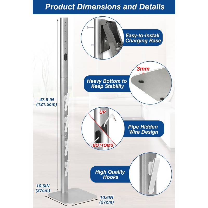 Haturi Vacuum Stand, Dyson Vacuum Holder and Metal Storage Bracket,