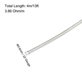 sourcing map 22 Gauge Nichrome 80 Cr20Ni80 Heating Resistance Wire 13ft High Temperature for Electronic Components Repairing