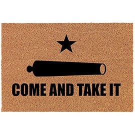 Coir Doormat Front Door Mat New Home Closing Housewarming Gift Texas Come and Take It (Standard 30" x 18")