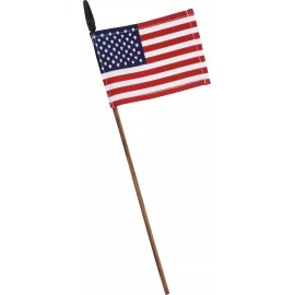 PBK NEW!~Patriotic Small American Flag on Wood Stick~5" Fabric Flag 14" Stick~Wreath
