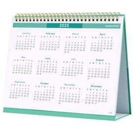 Desk Calendar 2025-2025 Calendar, Jan.2025 - Dec.2025, Standing Flip 2025 Desktop Calendar, 9.8" x 8.3", Desk Calendar with Julian Date - White