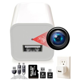 DIVINEEAGLE 1080p Dome Cam, microSD Slot, App-Free, No Live View-Data Protected, Easy Setup, Motion Detection, Video-Only - Plug-in Premium Reliable Pet Camera for Pet Nanny Use, with 64GB Card