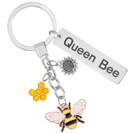 Soireeparty Inspirational Bee Gifts for Women - Cute Bee Keyring for Women, Honeycomb and Sunflower Bee Keychain, Encouragement Birthday Gifts for Colleagues Mom Aunt Daughter Niece Friends Teacher