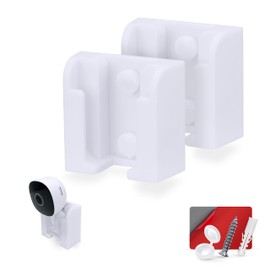 2-Pack Wall Mount for Galayou G7 Cam 2K Wi-Fi Baby Monitor Security Camera, Easy to Install Holder Bracket, Adhesive & Screw-in Mounting - (White)