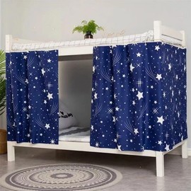 AUCOOMA 2 Panels, Stars Galaxy Student Kids Bunk Bed Curtain Room Blackout Decorative Dorm Room Privacy Protection Canopy