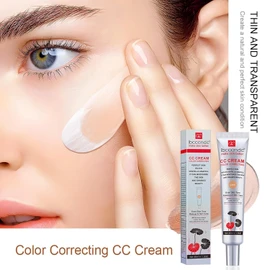 Base De Maquillaje CC Cream Hidratante Con Centella Asiática - Crema Facial Hidratante Con Color CC Cream Correctora Del Color Con SPF 25 Tintado Perfeccionador Ligero De La Piel Para El Maquillaje Facial (01# Dark, 65g)