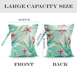 zcyxuuw Wet Bag, Wet Dry Bag, Wet Bag for Swimsuit, Travel, Beach, Pool, Diapers, Dirty Yoga Gym Clothes, Makeup Bag, Waterproof Reusable Beach Bag Ocean Decor Starfish Sea Horse Anchor