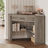 Farmhouse Corner Computer Desk with Drawer & Storage Shelves, Small