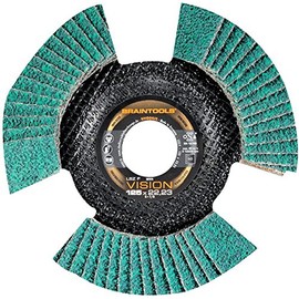 Rhodius - LSZ FS Vision K80 Flap Disc, Transparent, LSZF, 80g, 115 mm, Grinding Grade: Fine, Bore: 22.23 mm, for Angle Grinder, Bench Grinder