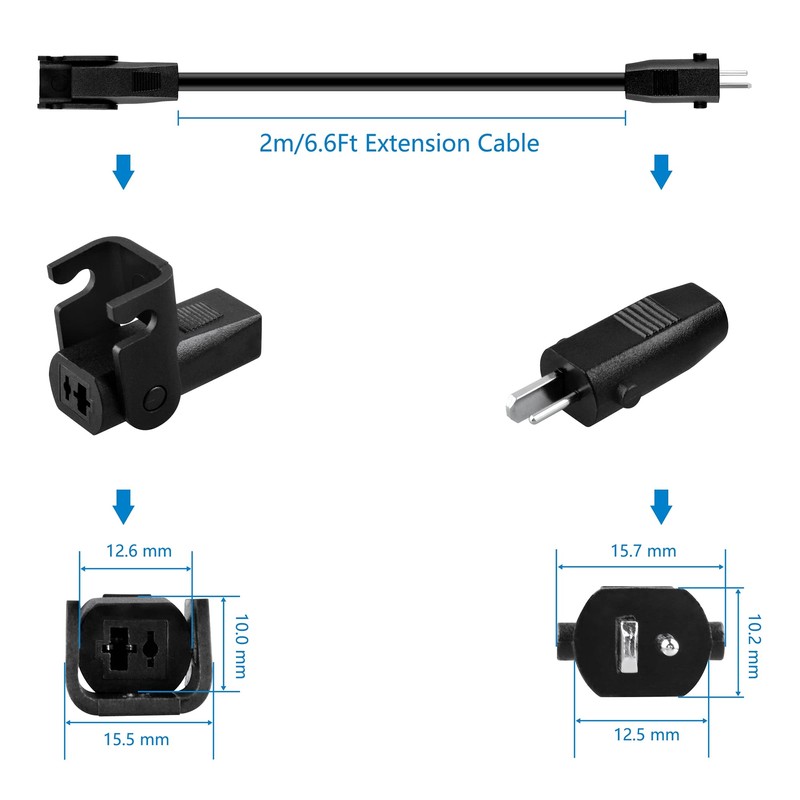 K-MAINS 6FT 2-Prong Extension Power Cord Cable Lead Compatible with