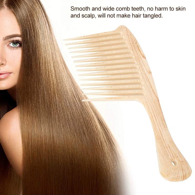Peine para cabello rizado, peine de dientes anchos cepillo desenredante