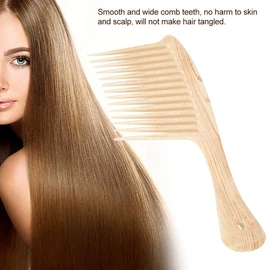 Peine para cabello rizado, peine de dientes anchos cepillo desenredante peine rizos para mujeres hombres