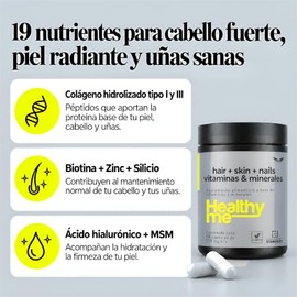 ETERNAL NUTRITION Healthy Me: Colágeno, Biotina y Ácido Hialurónico 60 Cáps