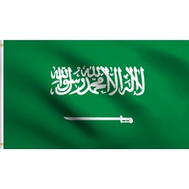 DMSE Saudi Arabia Arabian علم المملكة العربية السعودية Flag 3X5 Ft Foot 100% Polyester 100D Flag UV Resistant (3' X 5' Ft Foot)