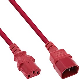 InLine® Cold Appliance Extension C13 to C14, Red, 0.3 m