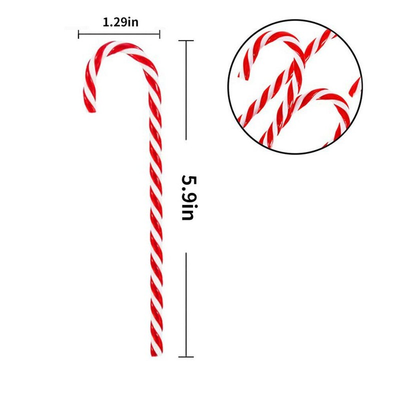 Pack of 20 Christmas Acrylic 12 cm Candy Cane Christmas