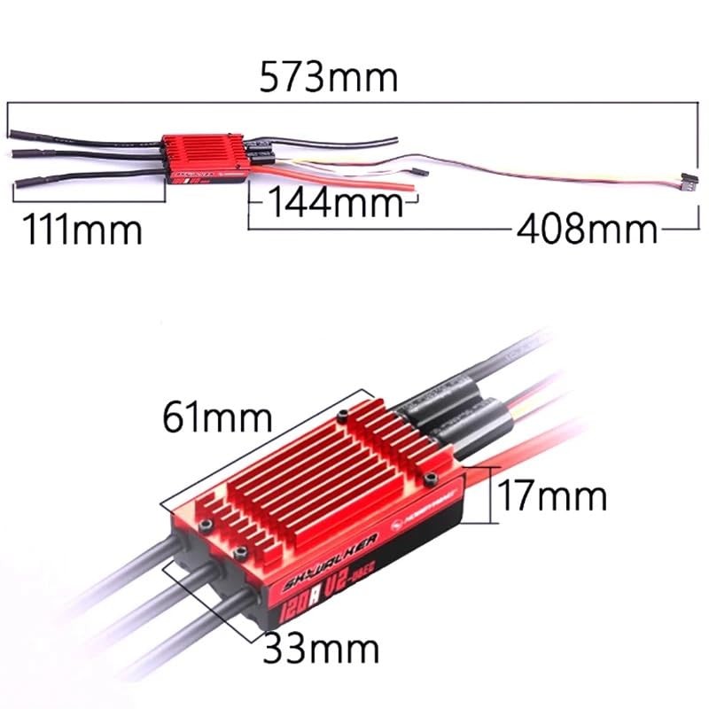 SPARKHOBBY HobbywingSkywalker 120A V2 Brushless ESC Speed Controllers 3-8S LiPo