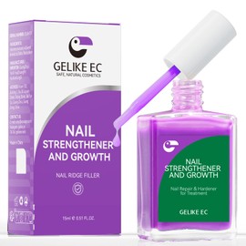 gelike ec Nail Growth Oil and Strengthener Polish: Lavender Haze 15ml 6 in 1 Natural Hardener - Long Lasting Nail Polish Hardener Extra Strong and Growth for Daily Work Home Salon