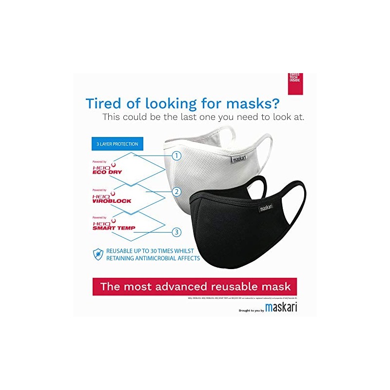 Maskari Maskari Navy Blue Reusable Face Mask | Washable |