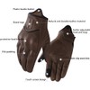 Harssidanzar Mens Motorcycle Gloves Fleece Lined Winter Warm Goatskin Leather
