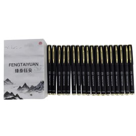 Fengtaiyuan 038P18SS, Gel Ink Roller Ball Pens, Black Ink, Ultra Fine 0.38mm, Writting Pens, Smooth, 18 Count (Black038P18SS)